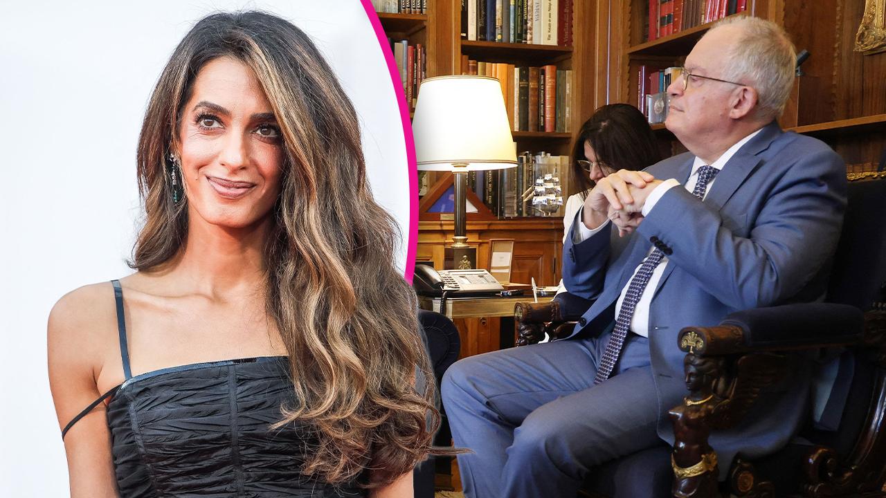 Image of Amal Clooney and Greek President Konstantinos Tasoulas