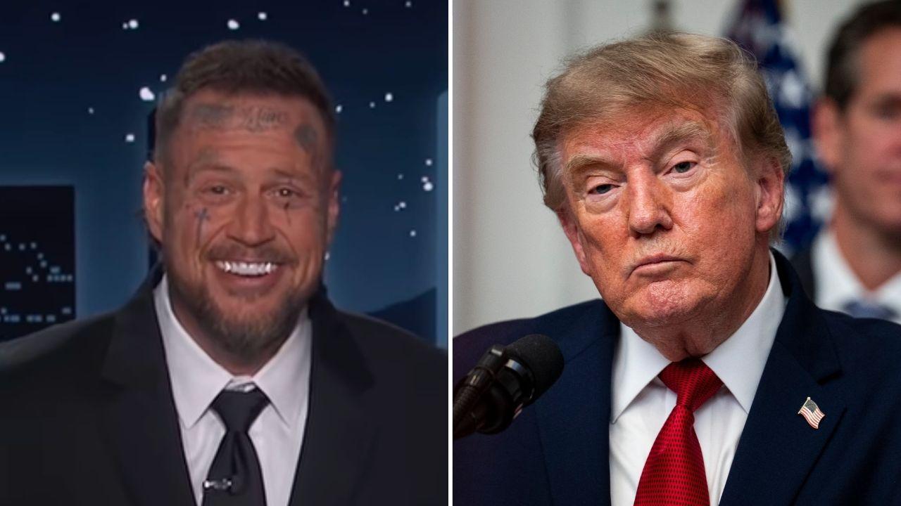Photo of Jelly Roll and Donald Trump.