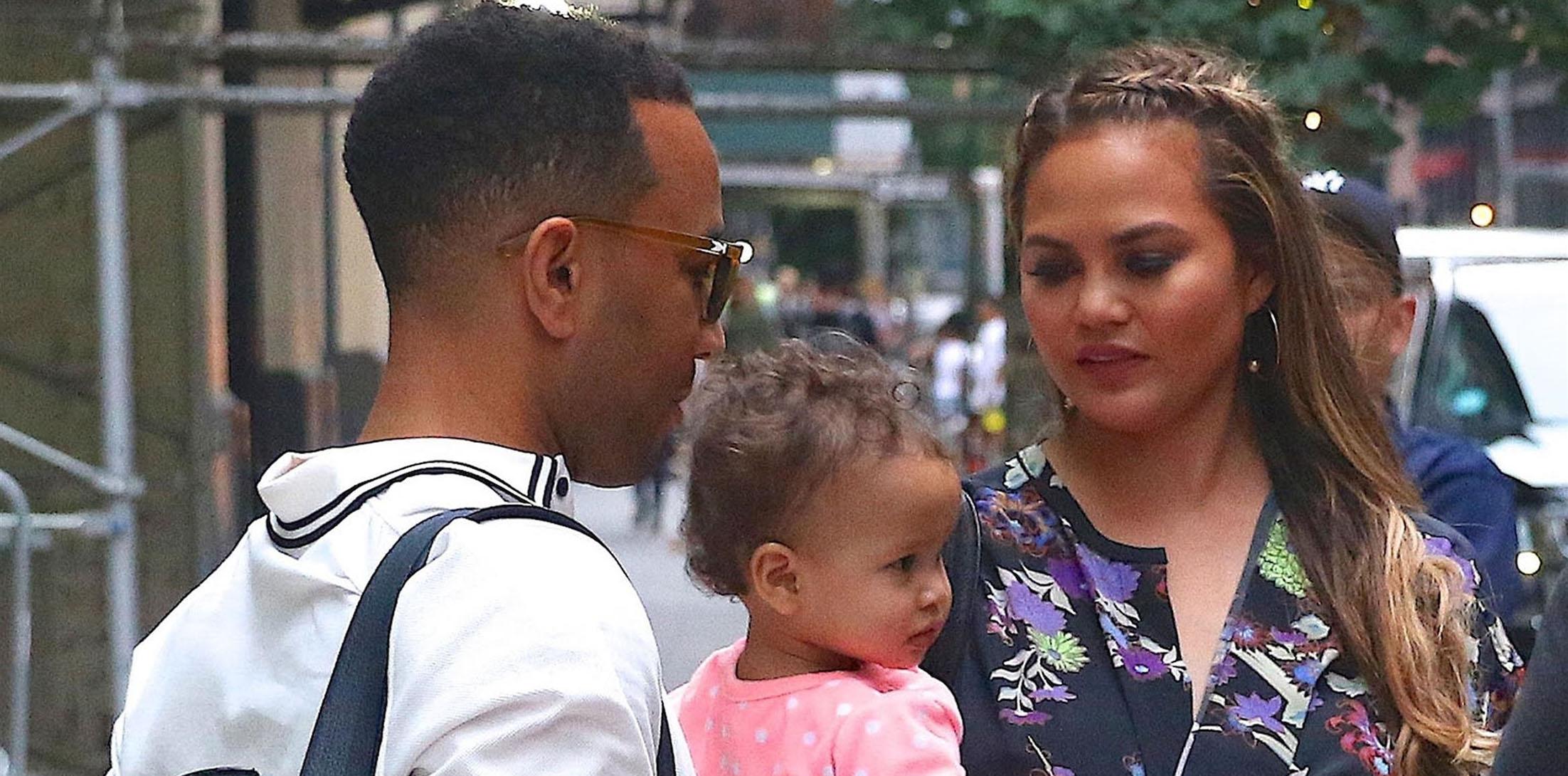 Chrissy Teigen &amp; John Legend check out of their hotel in New York