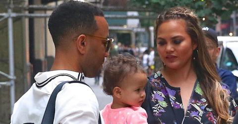 Chrissy Teigen & John Legend check out of their hotel in New York