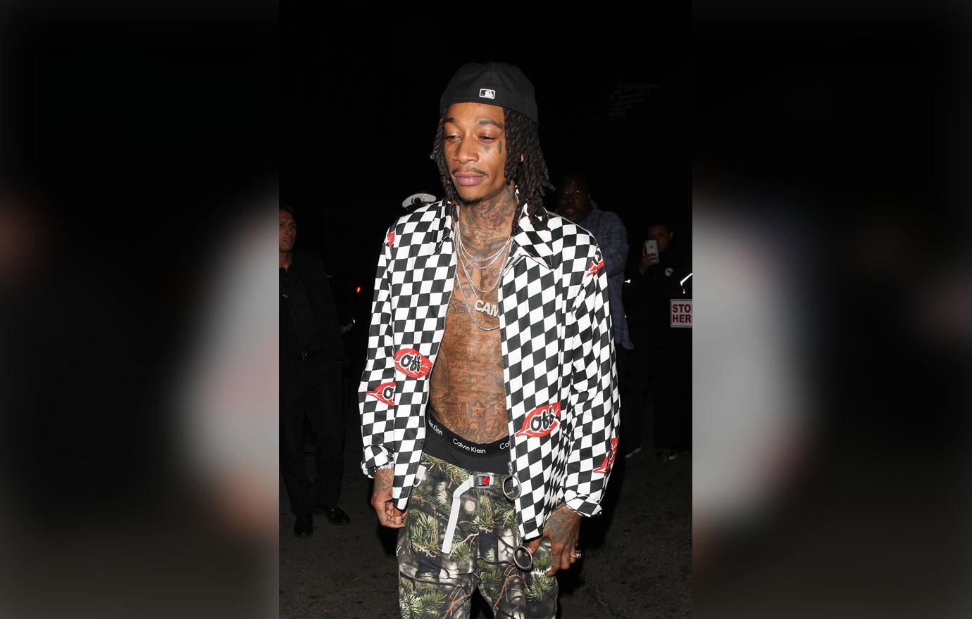 Rapper Wiz Khalifa is spotted leaving Ysabel restaurant after attending P Diddy&#8217;s 49th birthday party