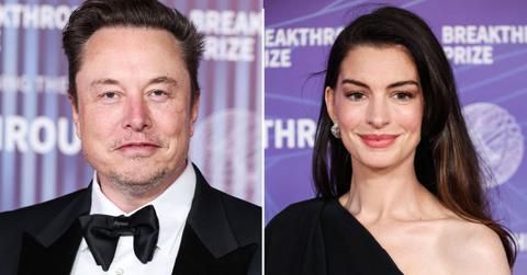Split photo of Elon Musk & Anne Hathaway