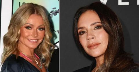 Split photo of Kelly Ripa and Victoria Beckham.