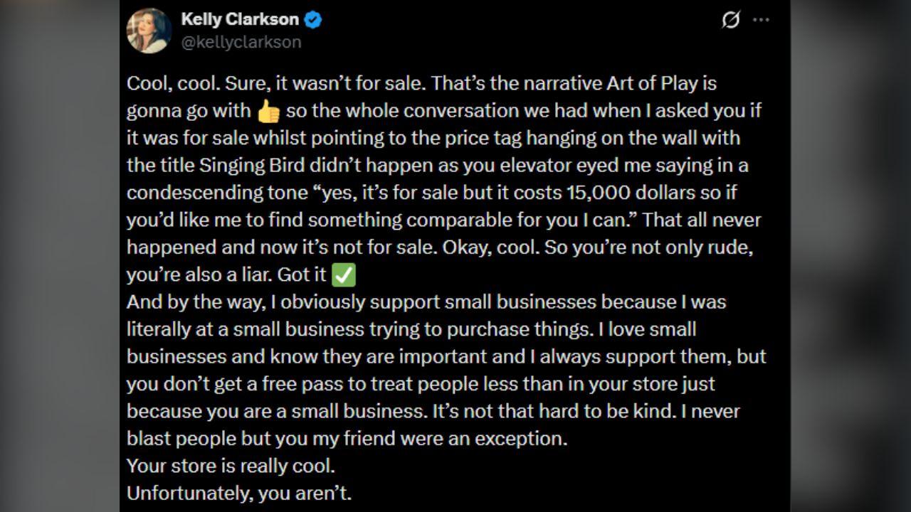 image of Art of Play shared its own account of the encounter and said the celebrity's post brought widespread attention to its small business.