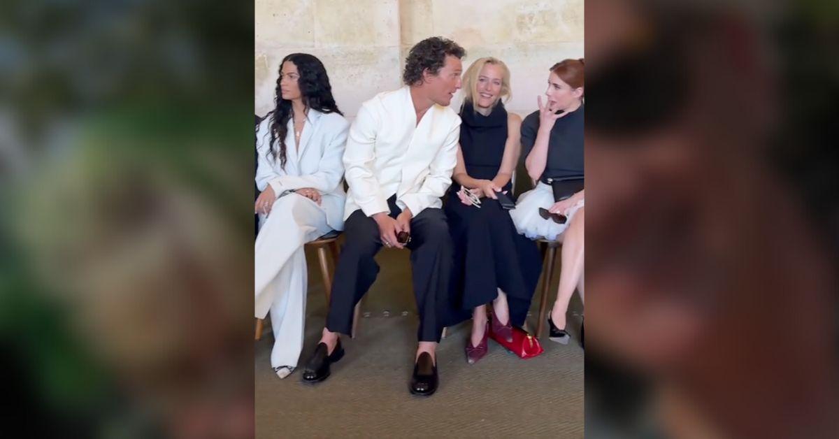 Matthew McConaughey & Emma Roberts Snub Gillian Anderson At Paris Show