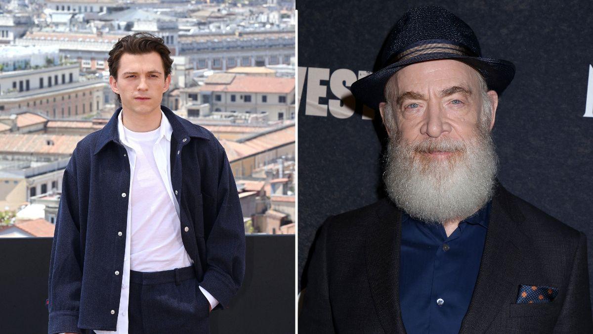 Split photo of Tom Holland and J.K. Simmons