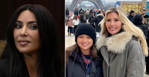 A photo of Kim Kardashian and an image of Arabella and Ivanka Trump.