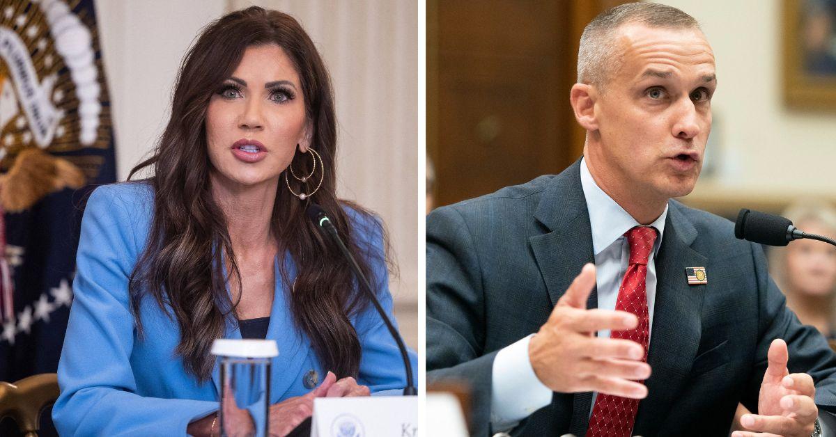 image of Kristi Noem is allegedly having an affair with Corey Lewandowski.