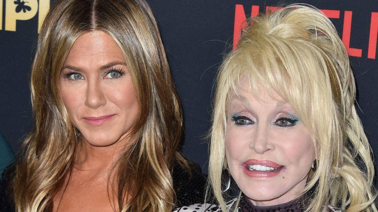Image of Dolly Parton inspired Jennifer Aniston with her outlook on dreams, life and possibility.