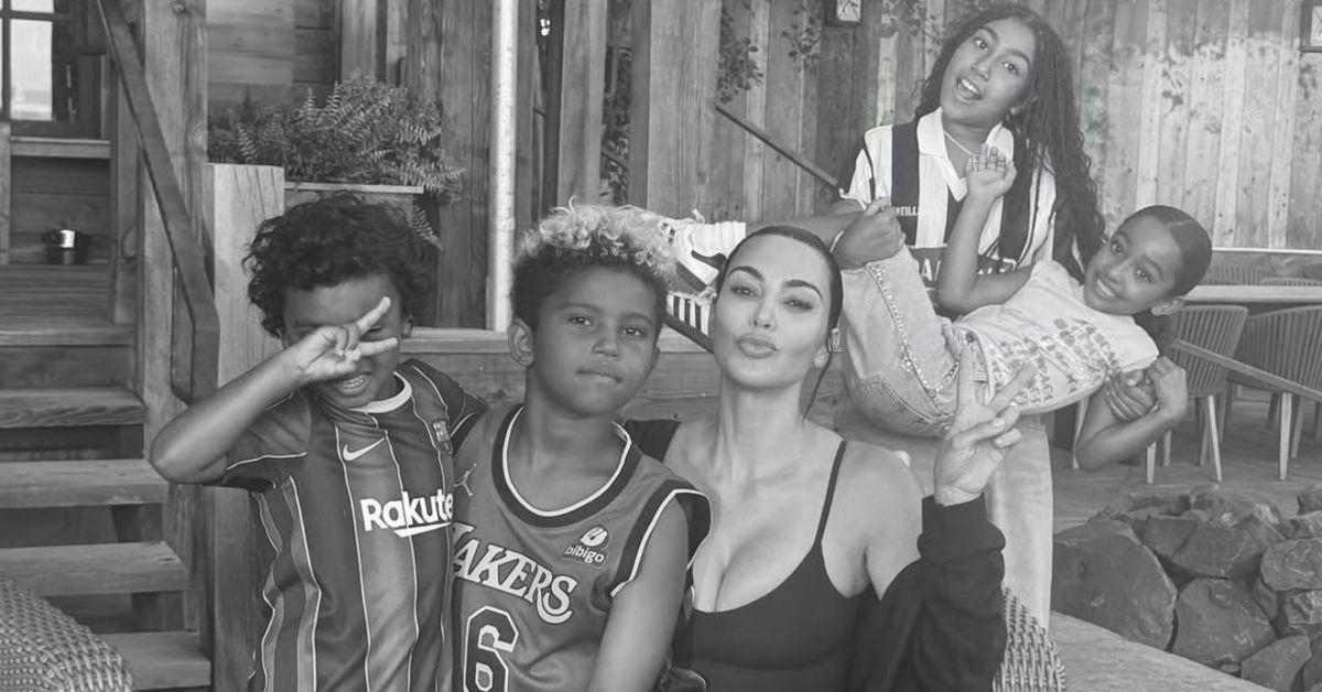 Photo of Kim Kardashian, North, Saint, Chicago and Psalm West.
