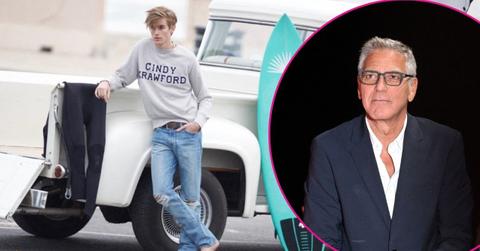 Split photo of Presley Gerber and George Clooney