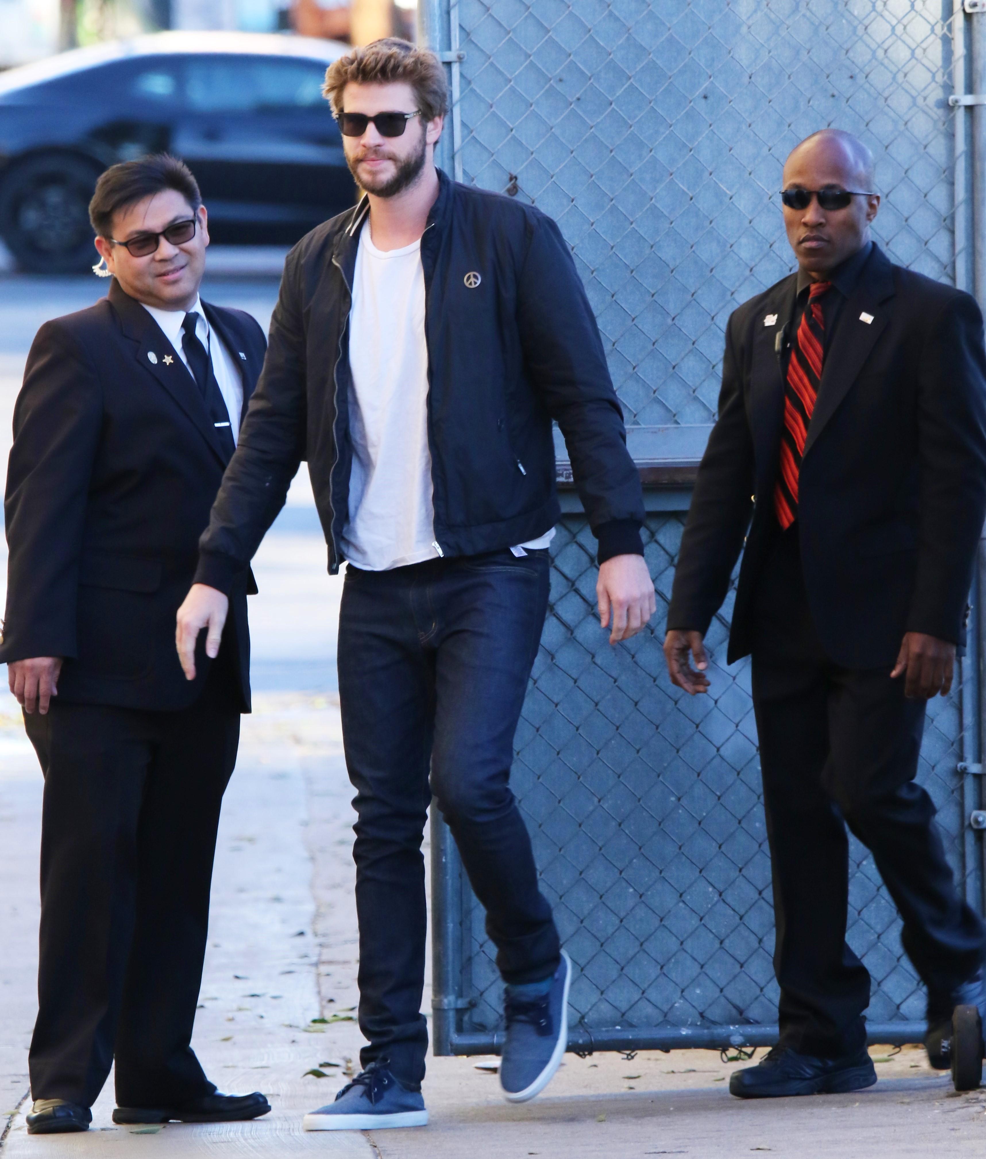 Liam Hemsworth comes to the Jimmy Kimmel studio in Hollywood