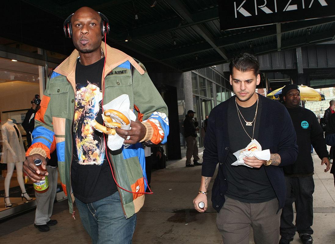 Lamar Odom And Rob Kardashian Stop For Treats On The Street