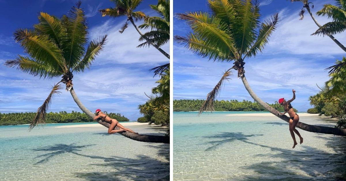 image of Rita Ora shared bikini photos from her tropical vacation.