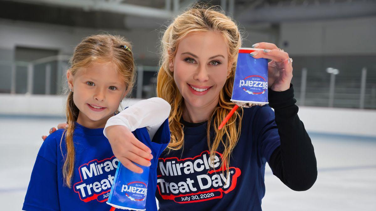 image of Tara Lipinski got to spend the day with Whitleigh, the Children’s Miracle Network Champion, in Charleston as they got to skate around and enjoy their DQ together. 