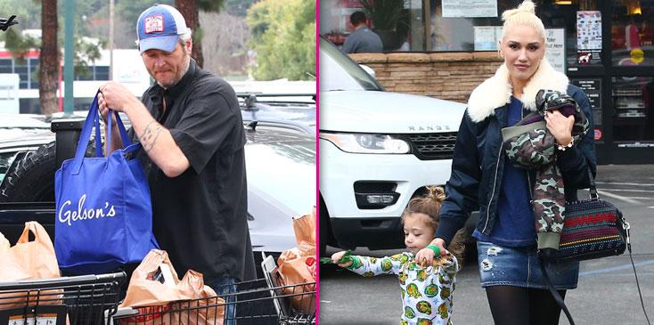 Gwen Stefani Blake Shelton Grocery Store Son Apollo Long