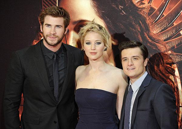 Jennifer Lawrence Josh Hutcherson Liam Hemsworth madrid premiere