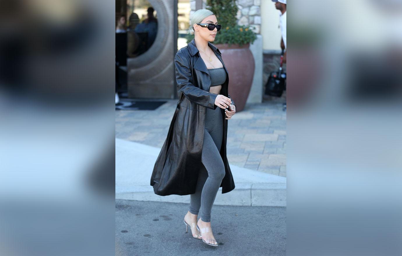 *EXCLUSIVE* Kim Kardashian leaves Q Sushi after lunch with Kris Jenner and Scott Disick