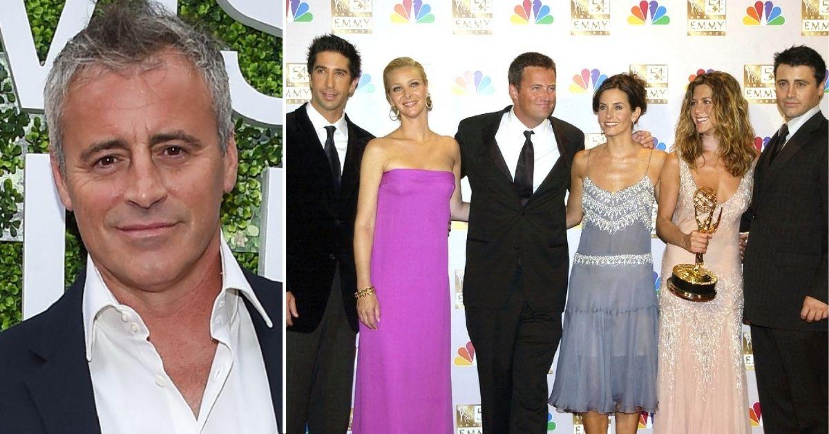 Composite photo of Matt LeBlanc and the 'Friends' cast.