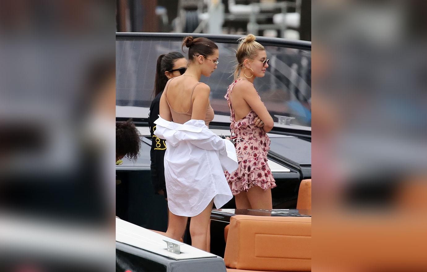 Bella hadid hailey baldwin boat