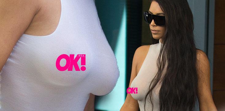 Kim kardashian bares breasts see thru nude top 6