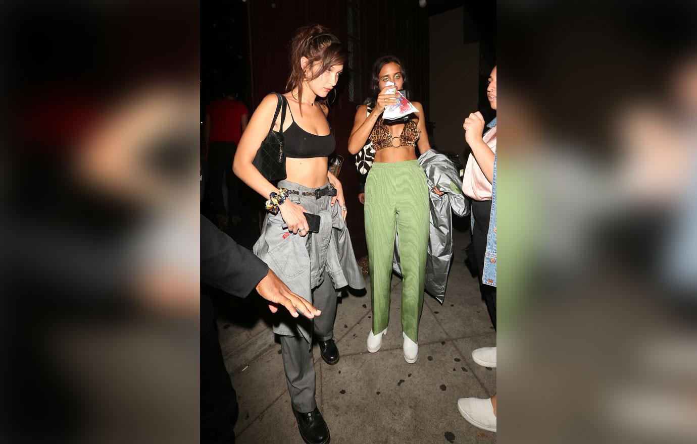 Bella Hadid is spotted leaving the Peppermint club with her friend and musical artist Jesse Jo Stark