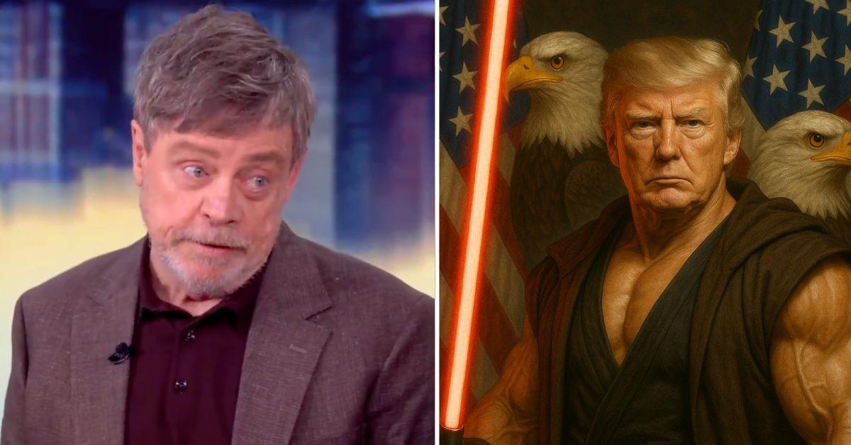Photo of Mark Hamill on 'The View and an AI-generated image of Donald Trump.