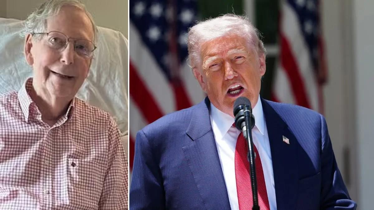 Composite photo of Mitch McConnell and Donald Trump.