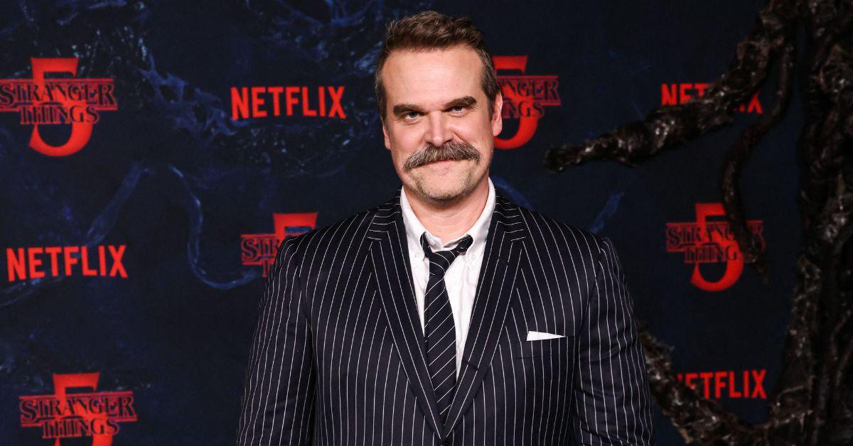 Photo of David Harbour was on set of 'Evil Genius' days after attending the 'Stranger Things' Season 5 premiere.