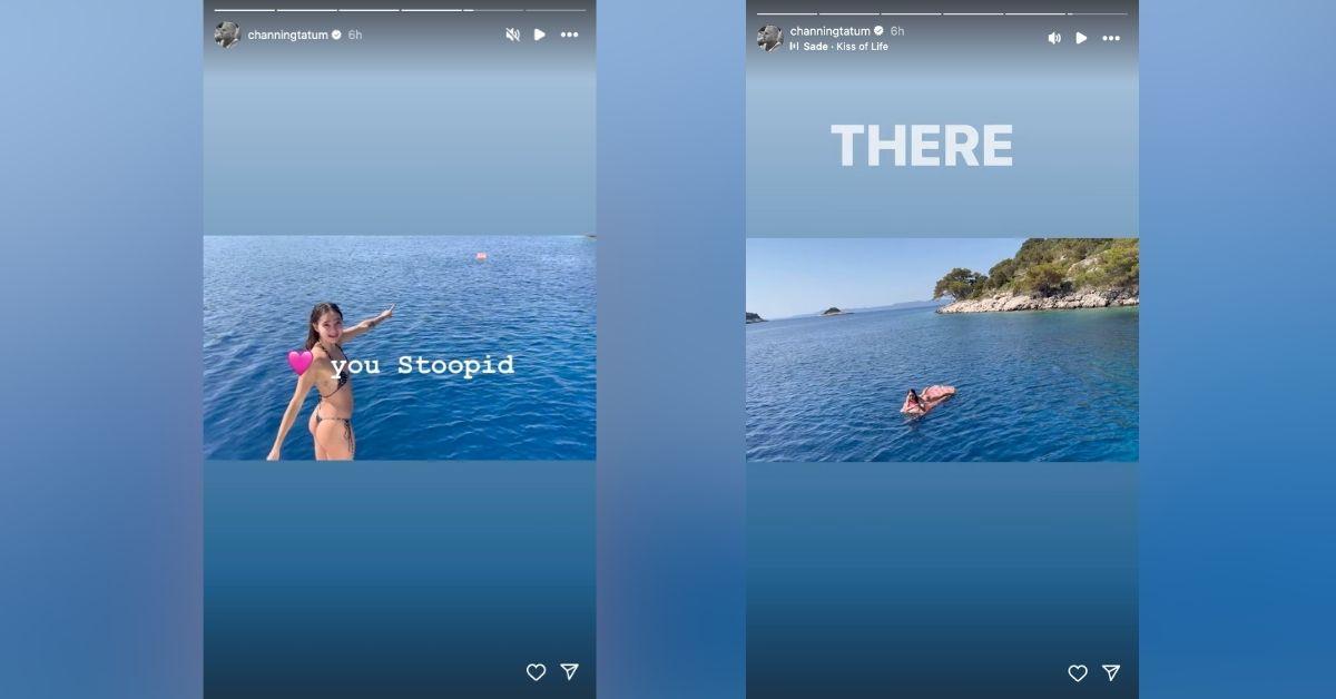 image of The 'Magic Mike' alum also shared videos of Inka Williams swimming.