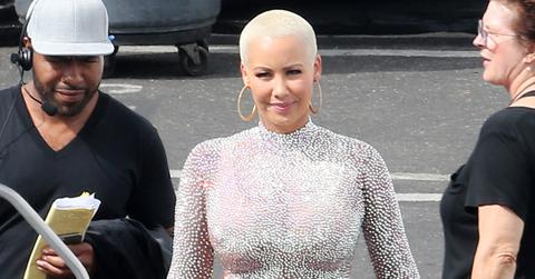 Amber Rose and Maksim Chmerkovskiy at Dancing with the Stars first day of filming