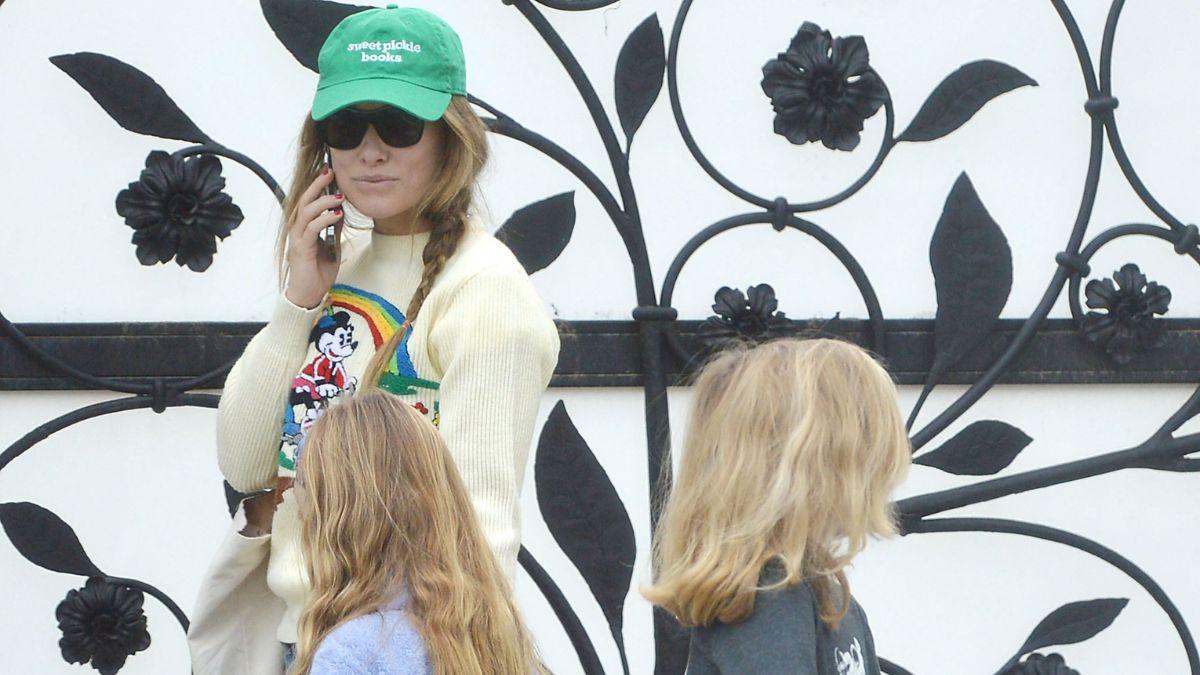 Olivia Wilde with her kids Otis Alexander and Daisy Josephine.