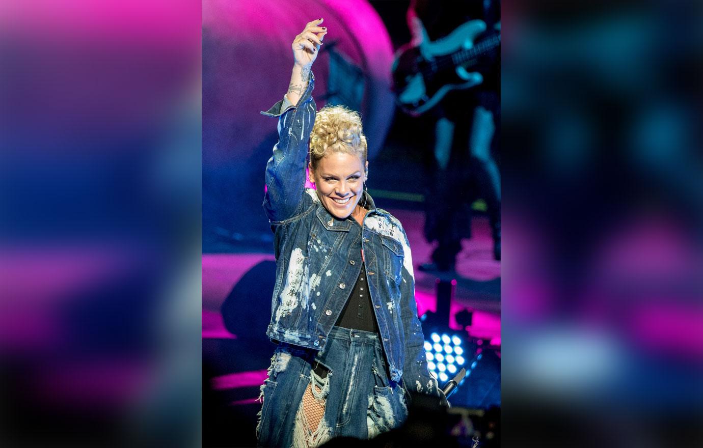 Pink onstage