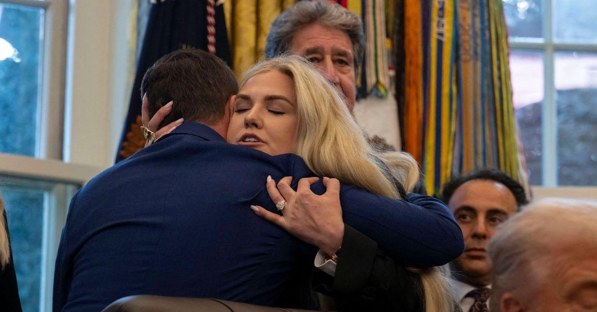image of Erika Kirk defended the hug, insisting that her 'love language is touch.'