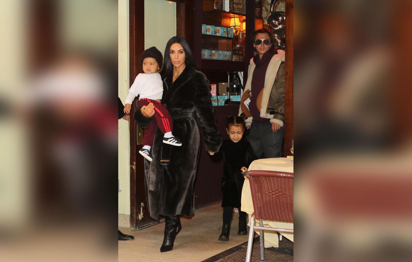 Kim Kardashian and Jonathan Cheban have lunch at Cipriani with North and Saint