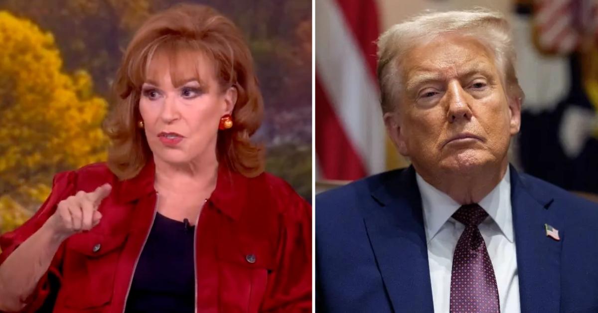 Composite photo of Joy Behar on 'The View' and Donald Trump