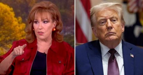 Composite photo of Joy Behar on 'The View' and Donald Trump