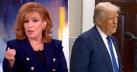 Composite photo of Joy Behar and Donald Trump