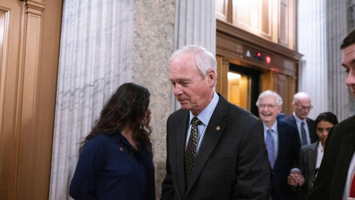 Image of Sen. Ron Johnson deflected and instead talked about 'illegal aliens.'