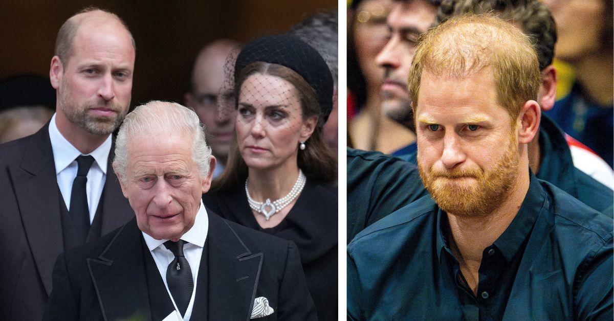 image of Prince Harry recently reunited with King Charles in London.