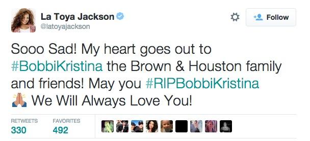 Bobbi kristina brown death celebrity reactions 12