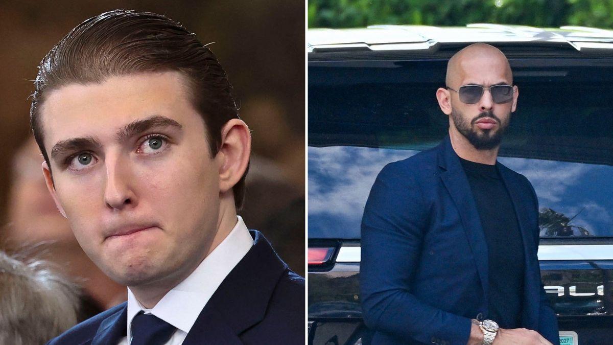 Photo of Andrew Tate's close pal alleged he dined with Barron Trump at Mar-a-Lago.