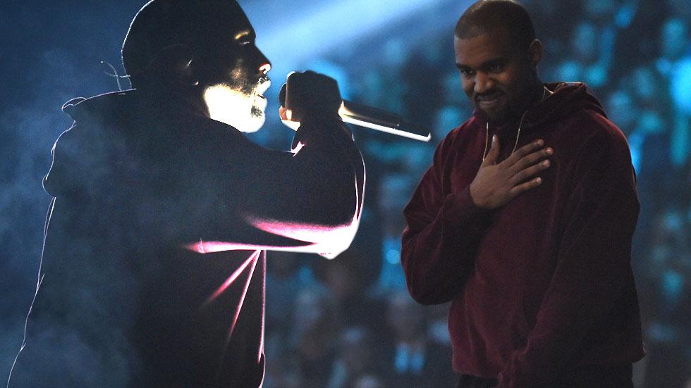 Kanye west performing at the 2015 grammy awards