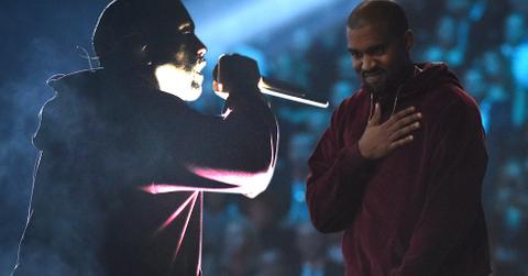 Kanye west performing at the 2015 grammy awards