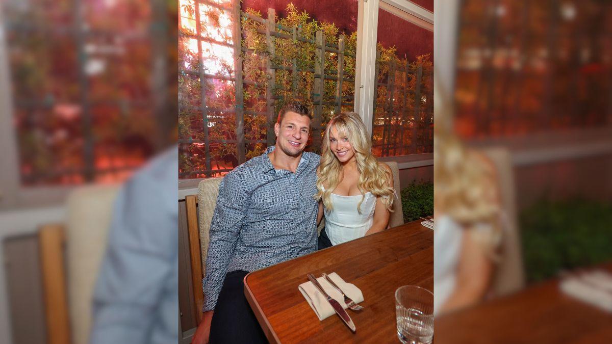 Image of Rob Gronkowski attended Taylor Swift and Travis Kelce's wedding with his girlfriend Camille Kostek.