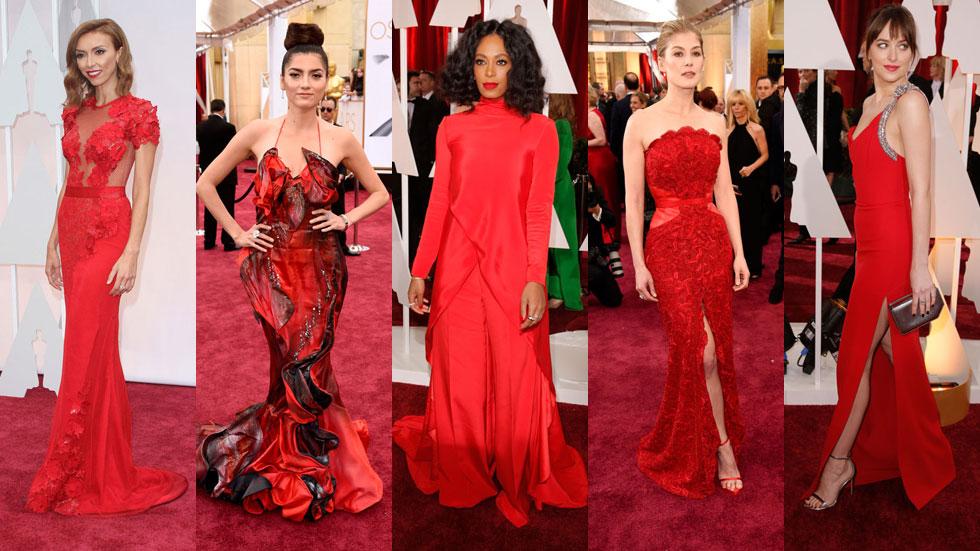 2015 Oscars women in red