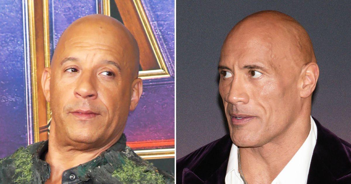 Vin Diesel doing the Rock raising eyebrow meme