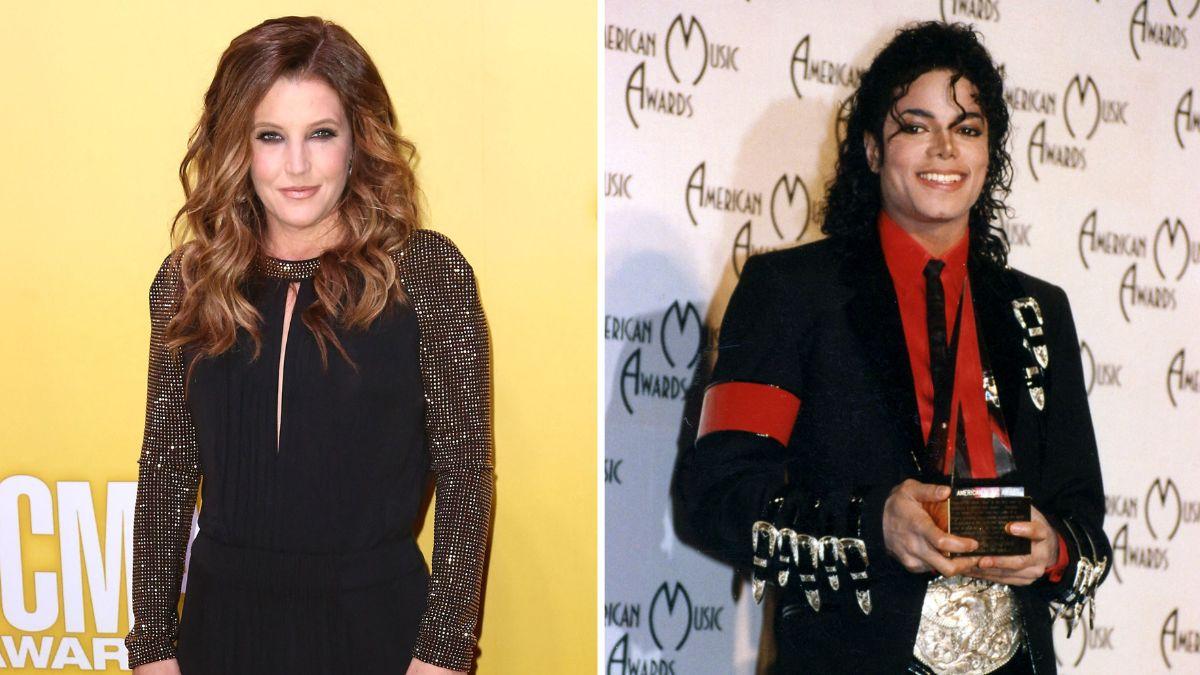 Image of Lisa Marie Presley and Michael Jackson married in 1994.