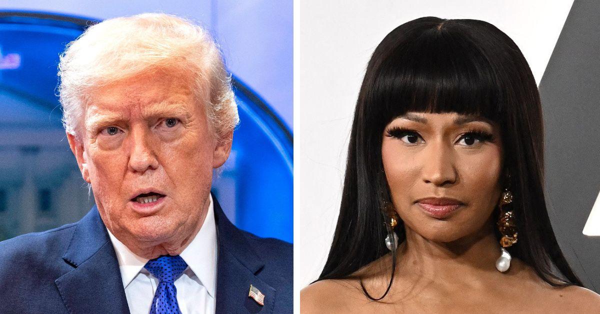 split photo of Donald Trump & Nicki Minaj