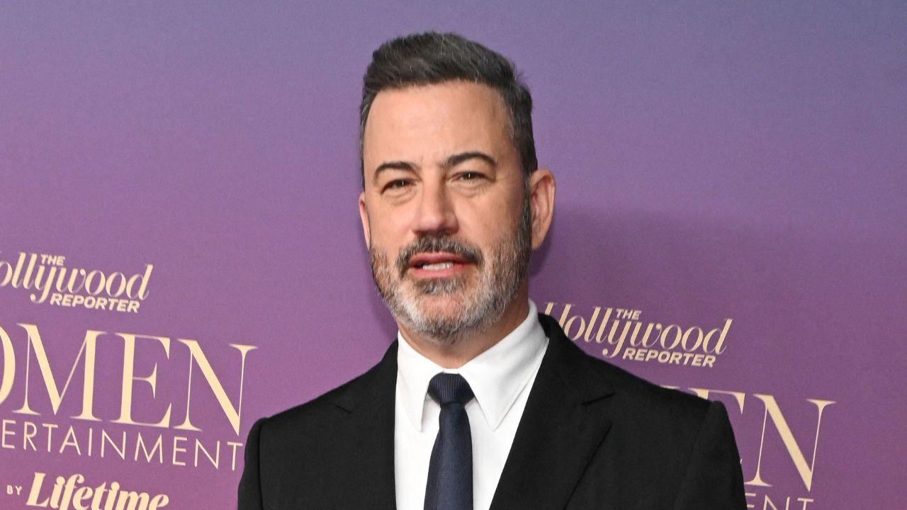 Image of Jimmy Kimmel then revisited footage from Donald Trump's 2015 TIME magazine photo shoot with a bald eagle at Trump Tower in New York City.